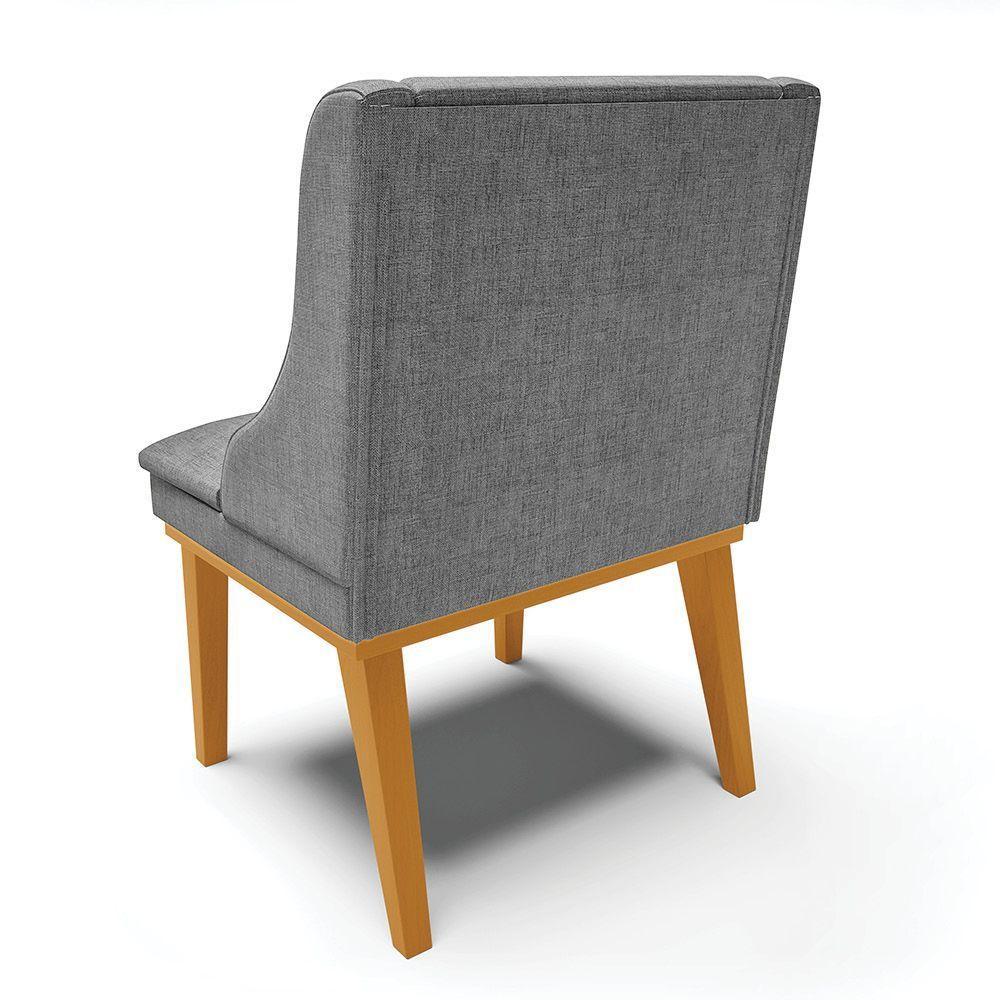 Kit 04 Cadeiras De Jantar Base Madeira Castanho A26 Grafite - 5