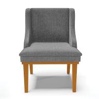 Kit 04 Cadeiras De Jantar Base Madeira Castanho A26 Grafite - 7