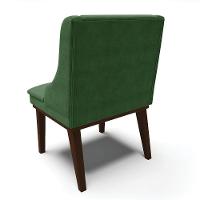 Kit 06 Cadeiras De Jantar Suede Verde Base Fixa Madeira - 5