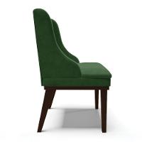 Kit 06 Cadeiras De Jantar Suede Verde Base Fixa Madeira - 6