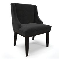 Cadeira De Jantar Liz Suede Base Fixa Madeira Preto Preto - 1