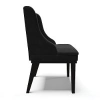 Cadeira De Jantar Liz Suede Base Fixa Madeira Preto Preto - 6