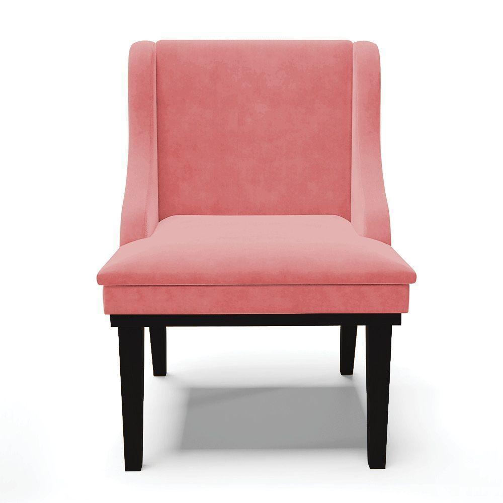 Cadeira De Jantar Suede Rosê Base Fixa Madeira - 7