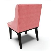 Kit 04 Cadeiras De Jantar Suede Rosê Base Fixa Madeira - 5