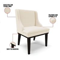 Kit 04 Cadeiras De Jantar Liz Base Madeira Preto A19 Bege - 3