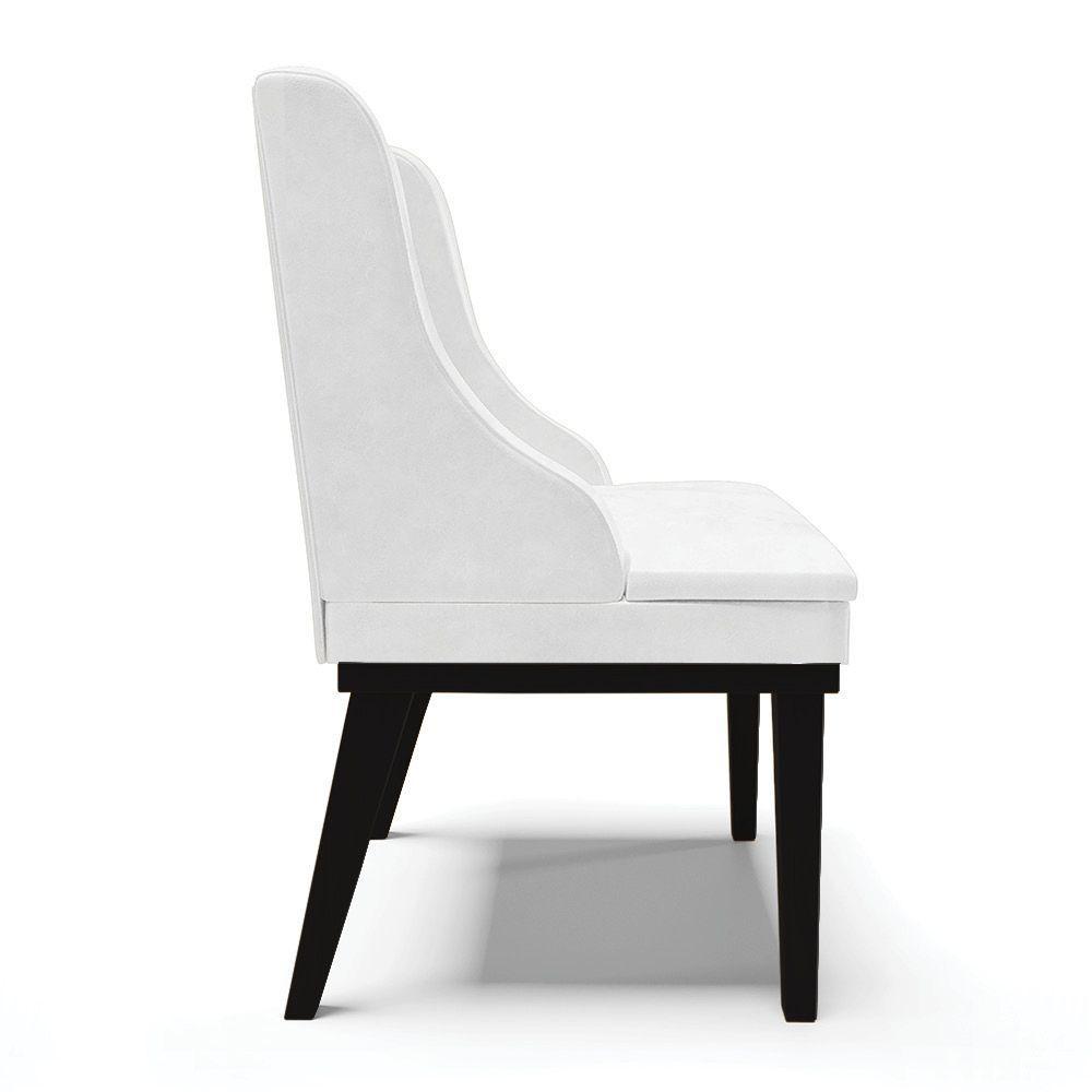 Kit 10 Cadeiras De Jantar Base Fixa Madeira Preto Cor Branco - 6