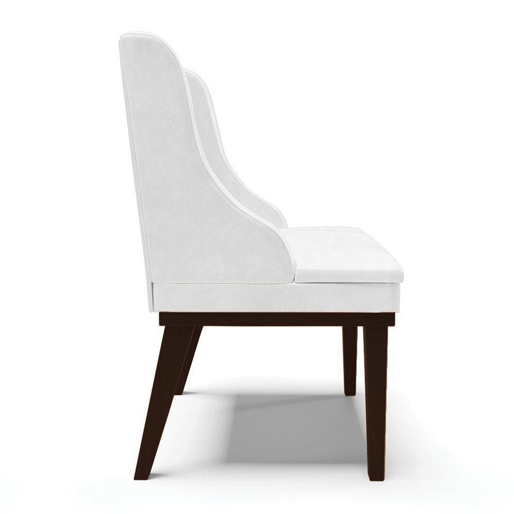 Kit 04 Cadeiras De Jantar Corano Branco Base Madeira - 6