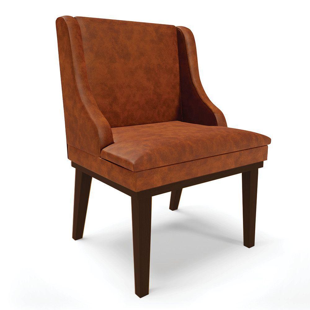 Cadeira De Jantar Base Fixa Madeira Tabaco Cor Nozes - 1