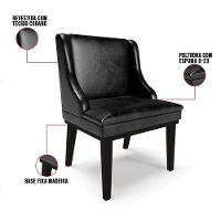 Kit 02 Cadeiras De Jantar Base Fixa Madeira Preto Cor Preto