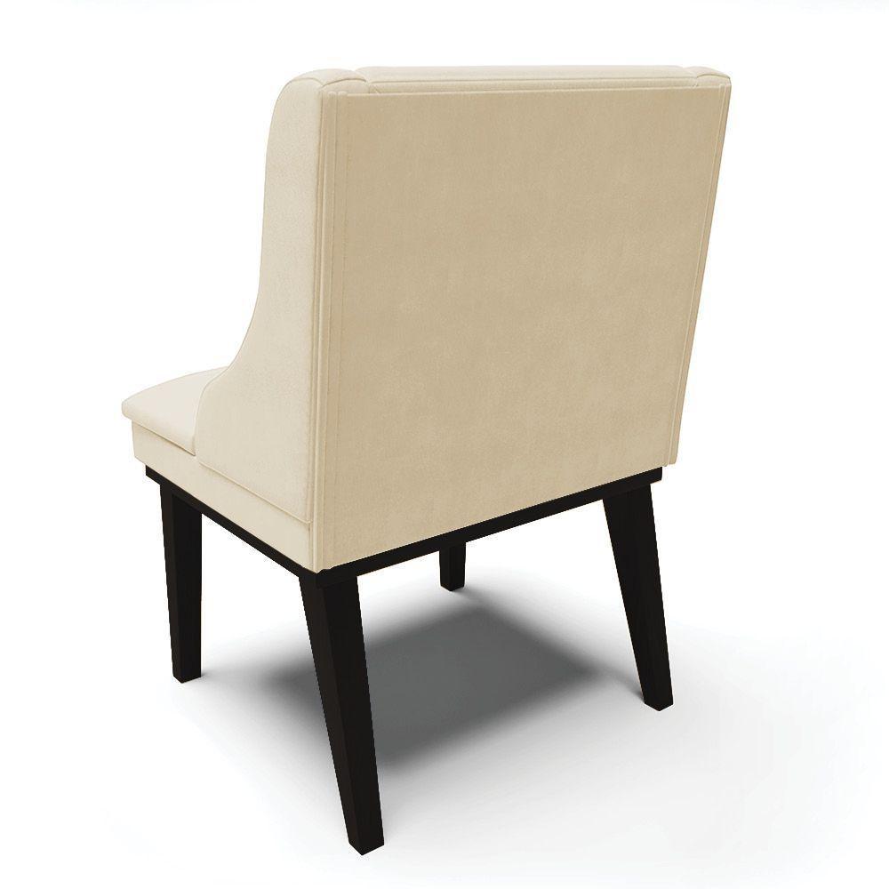 Cadeira De Jantar Corino Bege Base Fixa Madeira - 5