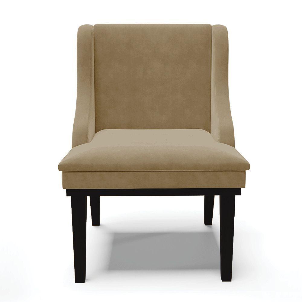 Kit 02 Cadeiras De Jantar Suede Marrom Rato Base Madeira - 7