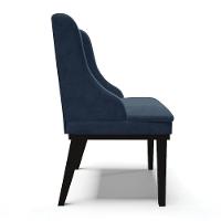 Kit 02 Cadeiras De Jantar Suede Azul Marinho Base Madeira - 6