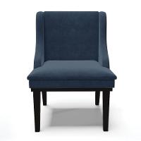 Kit 02 Cadeiras De Jantar Suede Azul Marinho Base Madeira - 7
