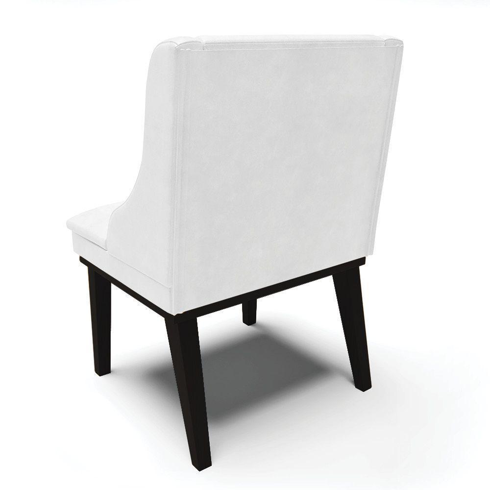 Kit 04 Cadeiras De Jantar Corano Branco Base Madeira - 5