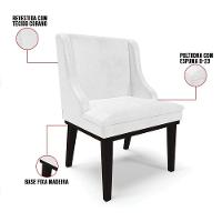 Kit 04 Cadeiras De Jantar Corano Branco Base Madeira