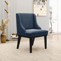 Kit 06 Cadeiras De Jantar Base Madeira Preto Azul Marinho - 8