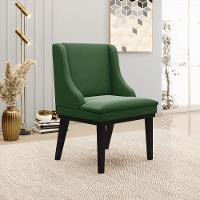 Kit 04 Cadeiras De Jantar Suede Verde Base Fixa Madeira - 8