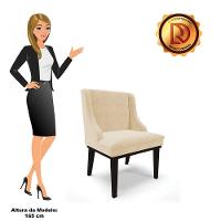 Kit 02 Cadeiras De Jantar Suede Bege Base Fixa Madeira - 3