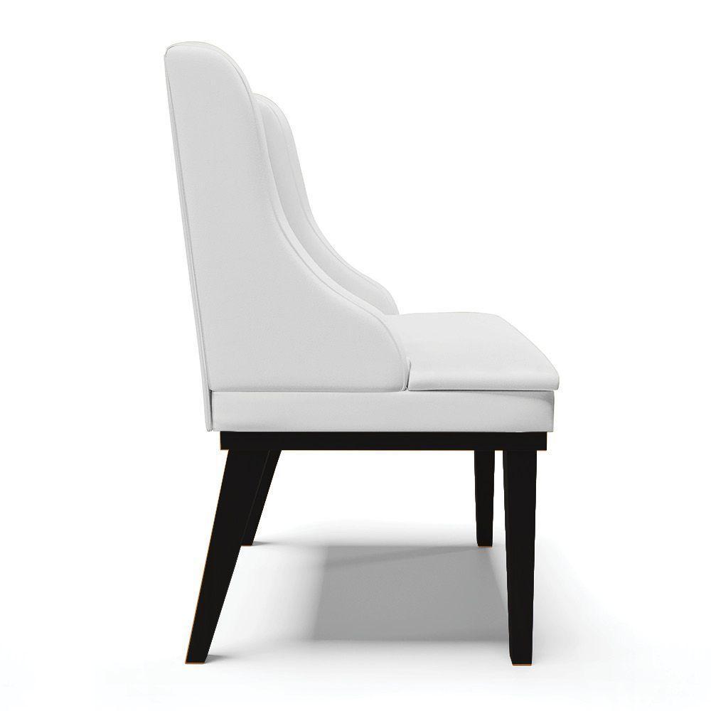 Kit 10 Cadeiras De Jantar Corino Branco Base Madeira - 6