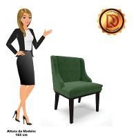 Kit 02 Cadeiras De Jantar Suede Verde Base Fixa Madeira - 3