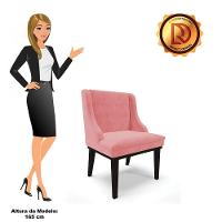 Kit 10 Cadeiras De Jantar Suede Rosê Base Fixa Madeira - 3