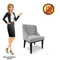 Kit 10 Cadeiras De Jantar Suede Cinza Base Fixa Madeira - 3