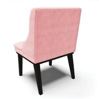 Kit 04 Cadeiras De Jantar Suede Rosa Bebê Base Madeira - 5