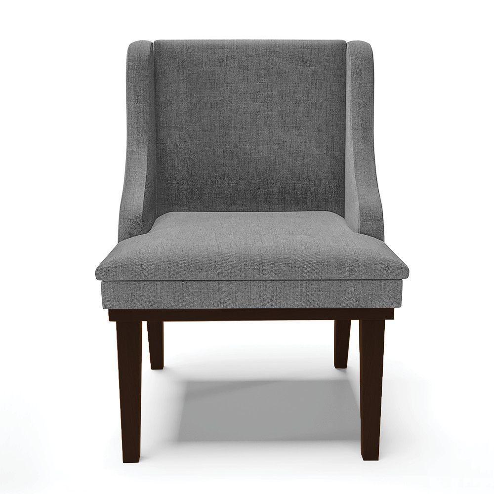 Kit 06 Cadeiras De Jantar Linho Base Madeira Cor Grafite - 7