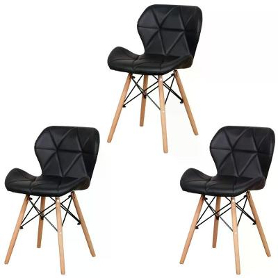 Kit 03 Cadeiras Slim - Preto Preto
