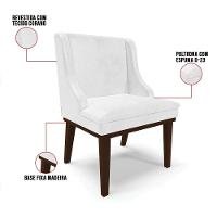 Kit 06 Cadeiras De Jantar Corano Branco Base Madeira