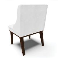 Kit 06 Cadeiras De Jantar Corano Branco Base Madeira - 5