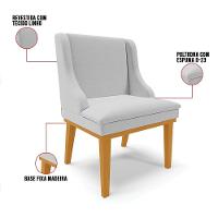 Kit 10 Cadeiras De Jantar Base Madeira Castanho A05 Cinza