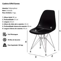Kit 2 Cadeiras Eiffel Eames Preta Base Cromada - 2