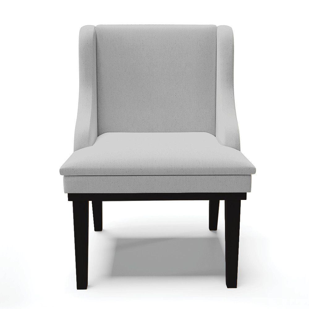 Kit 02 Cadeiras De Jantar Liz Base Madeira Preto A05 Cinza - 7