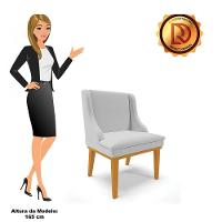 Kit 04 Cadeiras De Jantar Linho Cinza Base Madeira Castanho - 3