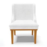 Kit 06 Cadeiras Corano Branco Base Madeira Castanho - 7