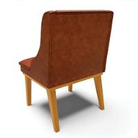 Kit 06 Cadeiras Corano Nozes Base Fixa Madeira Castanho - 5