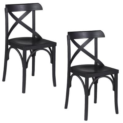 Kit 2 Cadeiras Decorativas Crift Preto Gran Belo