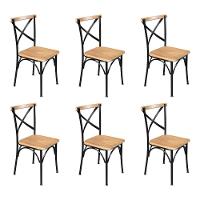 Kit 6 Cadeiras De Jantar Industrial Paris Base Alumínio - Natural - Bege - 1