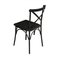 Kit 2 Cadeiras De Jantar Industrial Base Alumínio Paris - Preta - Marrom - 2