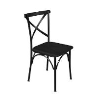 Kit 2 Cadeiras De Jantar Industrial Base Alumínio Paris - Preta - Marrom - 3