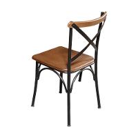 Kit 4 Cadeiras De Jantar Industrial Paris Base Alumínio - Castanho - Marrom - 3