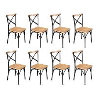 Kit 8 Cadeiras De Jantar Industrial Paris Base Alumínio - Natural - Bege - 1