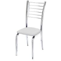 Kit 2 Cadeiras Iara Cromada Para Cozinha Branco