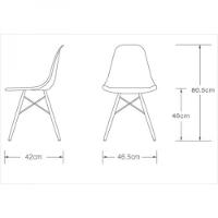 Kit 02 Cadeiras Eiffel Charles Eames Abs Base De Madeira Dsw - 2