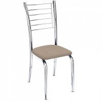 Kit 6 Cadeiras Lara Cromada Para Cozinha Bege - 2