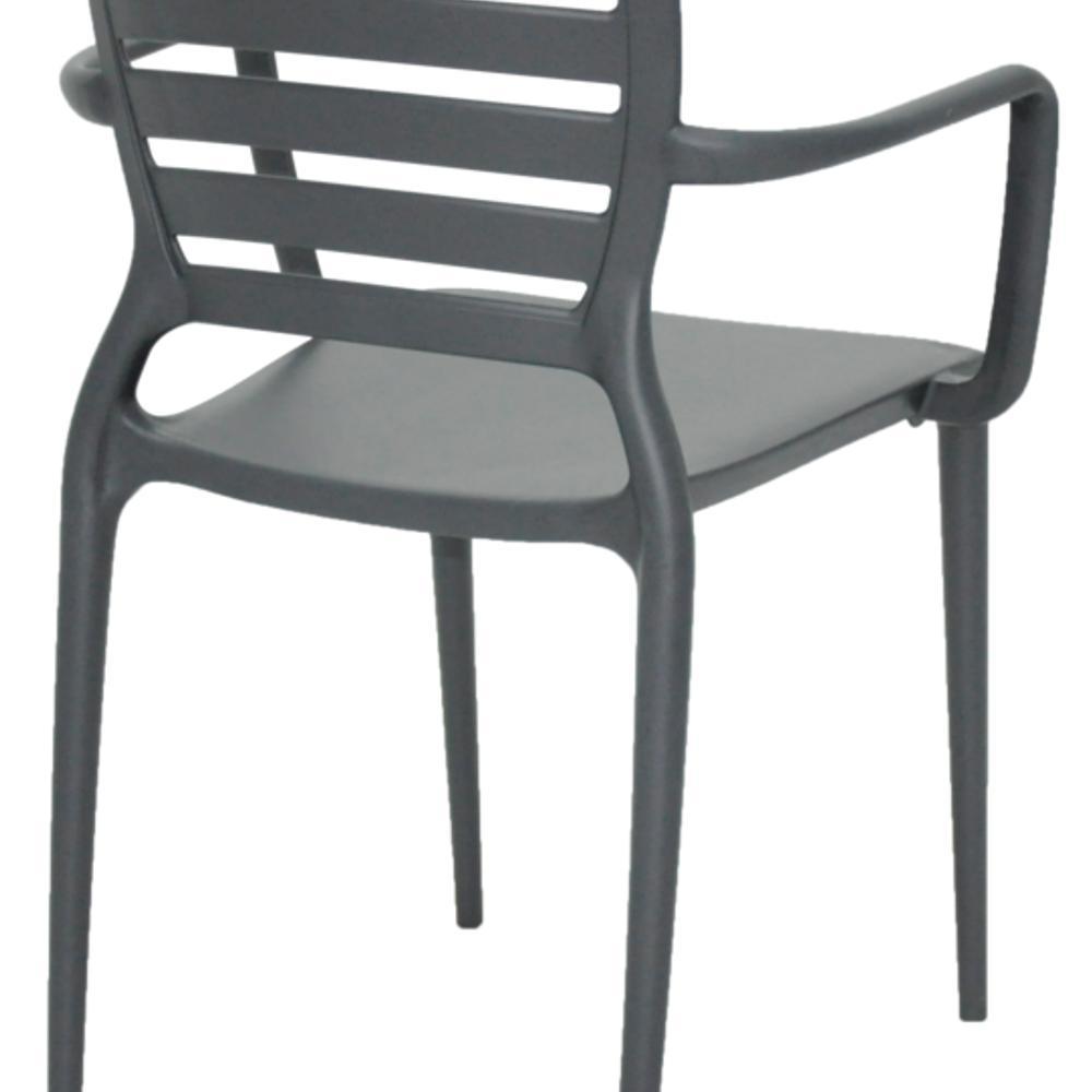 Cadeira Sofia Encosto Vazado com Braço Grafite Tramontina - 5