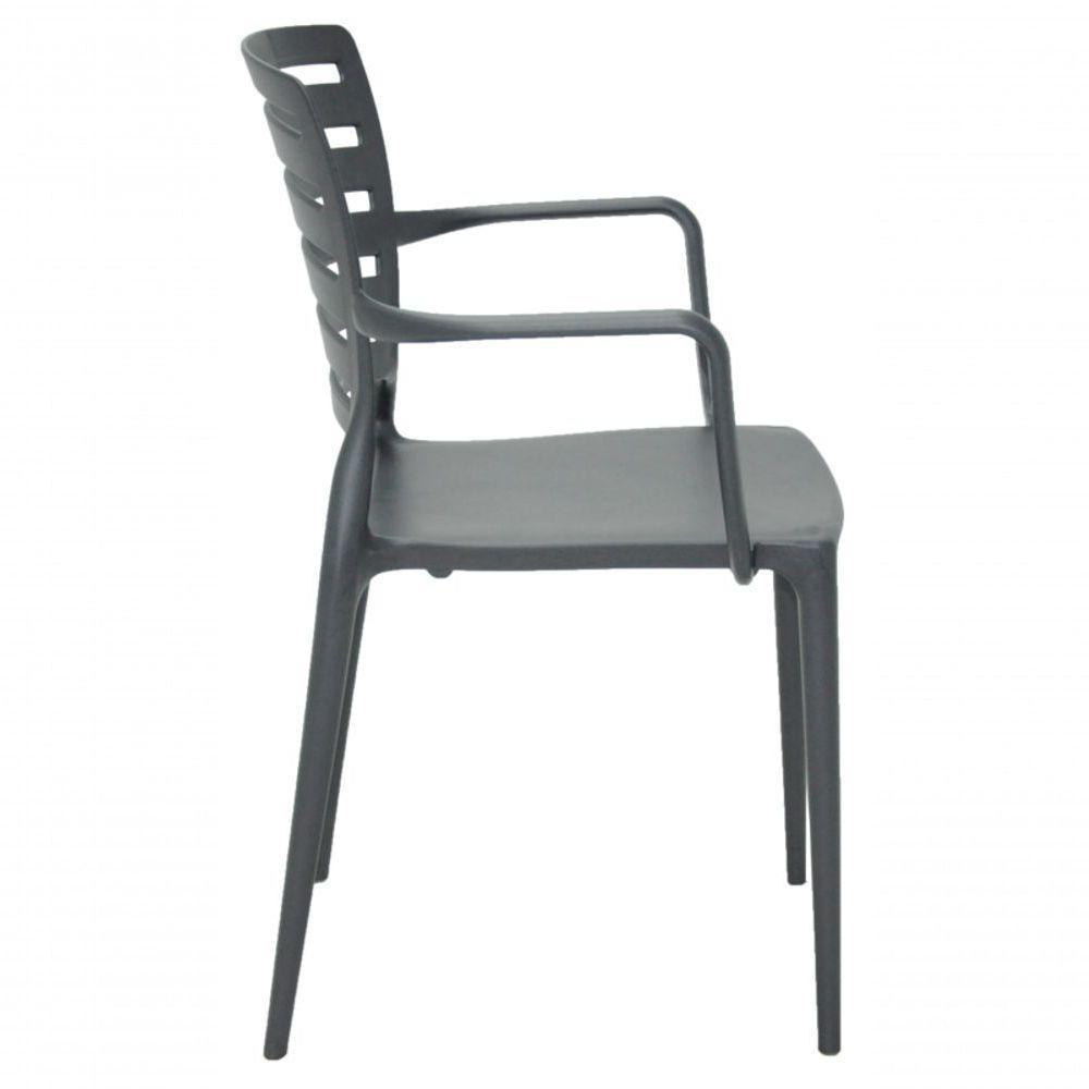 Cadeira Sofia Encosto Vazado com Braço Grafite Tramontina - 8