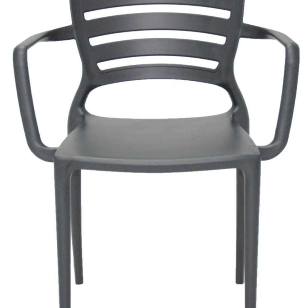 Cadeira Sofia Encosto Vazado com Braço Grafite Tramontina - 9