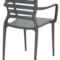 Cadeira Sofia Encosto Vazado com Braço Grafite Tramontina - 9